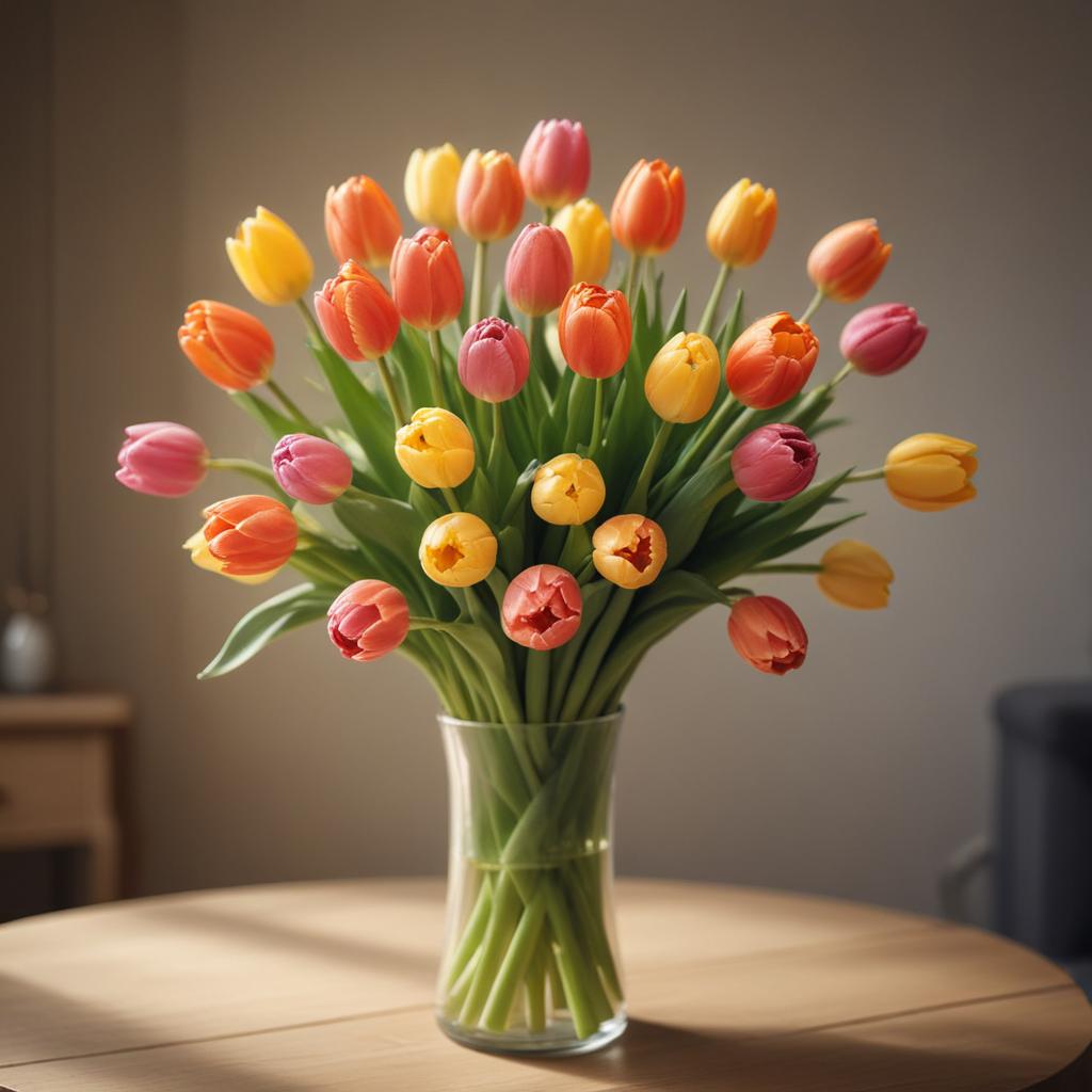 Букет тюльпанов как подарок дарит радость и тепло